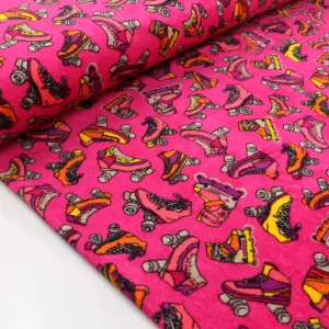 Cotton Velour - Pink, Beige, black