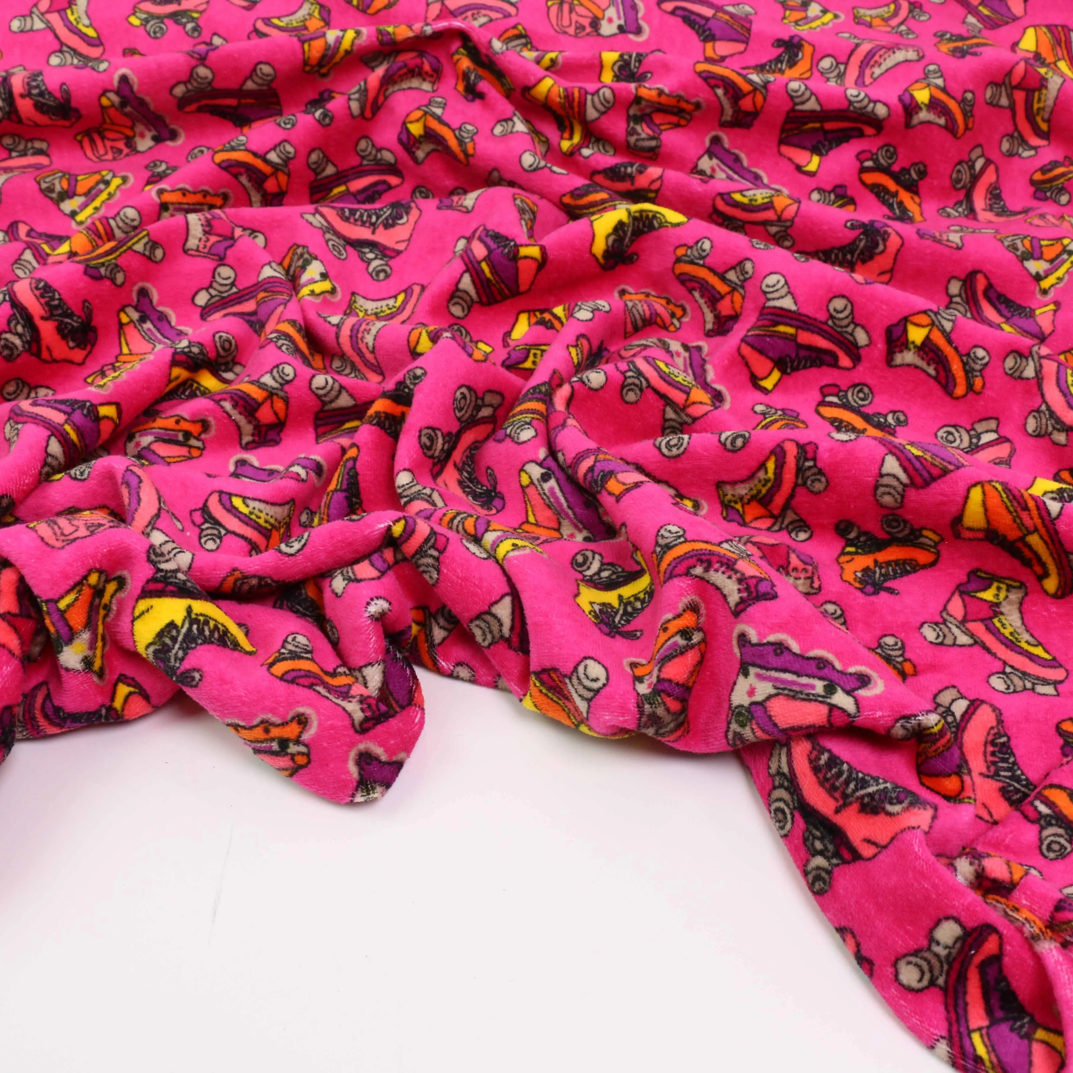 Cotton Velour - Pink, Beige, black