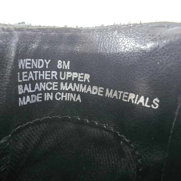Crown Vintage Wendy Black Suede Leather Biker Moto Harness Boots Size 8