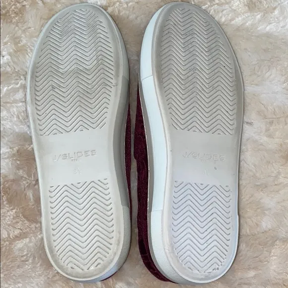 Crushed Velvet/ Burgundy Slip-On Sneaker