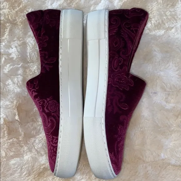 Crushed Velvet/ Burgundy Slip-On Sneaker