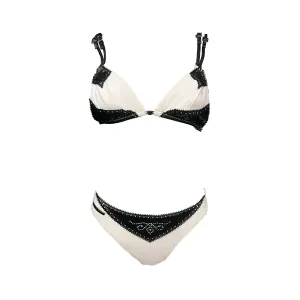 Dior White Leather Trim Bikini