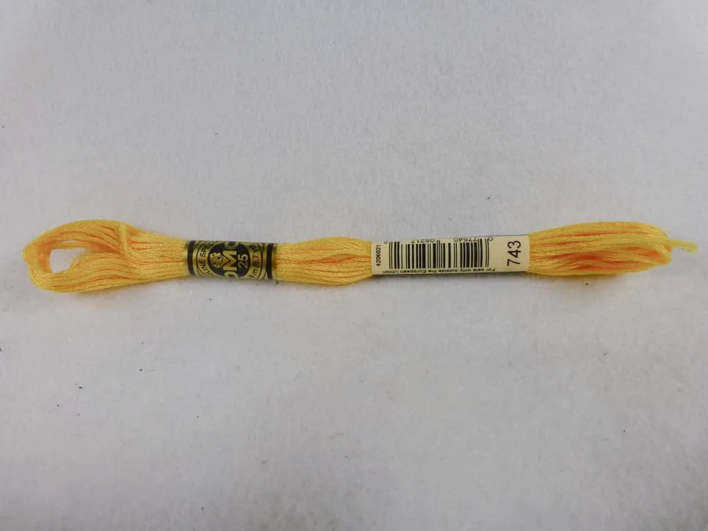 DMC Floss 743 Medium Yellow