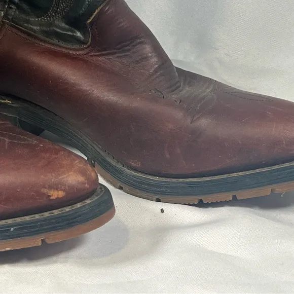 Double H Aeroglide7 3295 Brown Black Leather Oil Resistant Western Boot 8.5EE