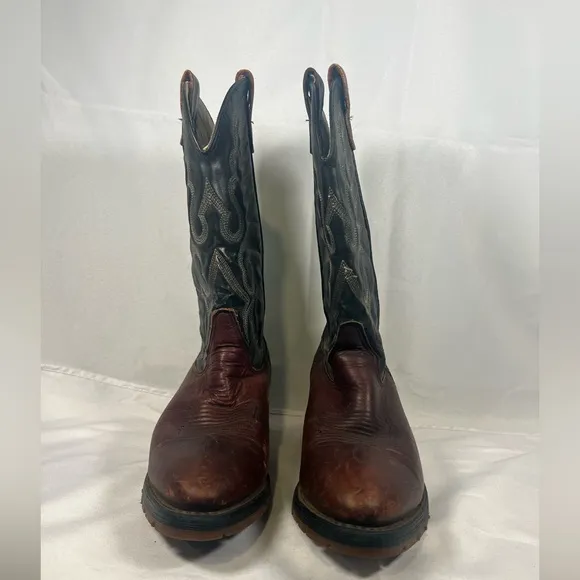 Double H Aeroglide7 3295 Brown Black Leather Oil Resistant Western Boot 8.5EE