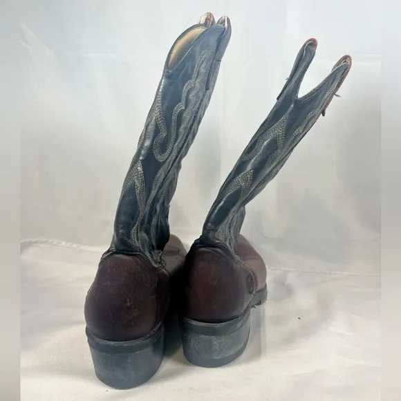 Double H Aeroglide7 3295 Brown Black Leather Oil Resistant Western Boot 8.5EE
