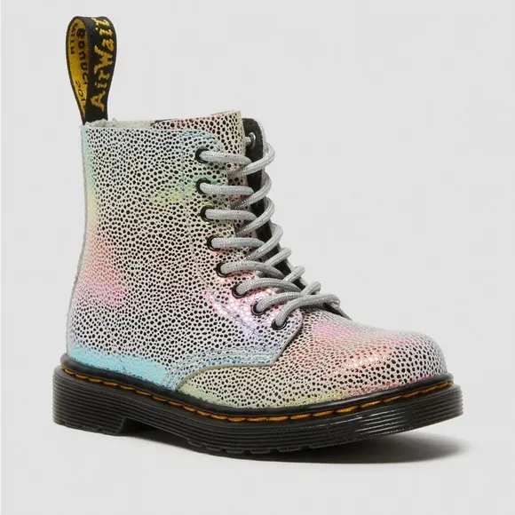 Dr. Martens ✨ TODDLER 1460 • PASCAL • IRIDESCENT • LACE UP BOOTS • Size 10 Youth