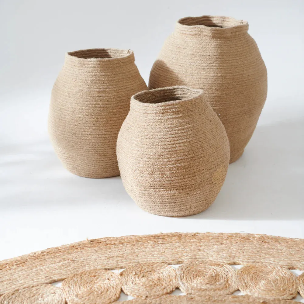 Eadie Lifestyle Vaso Jute Floor Basket Large