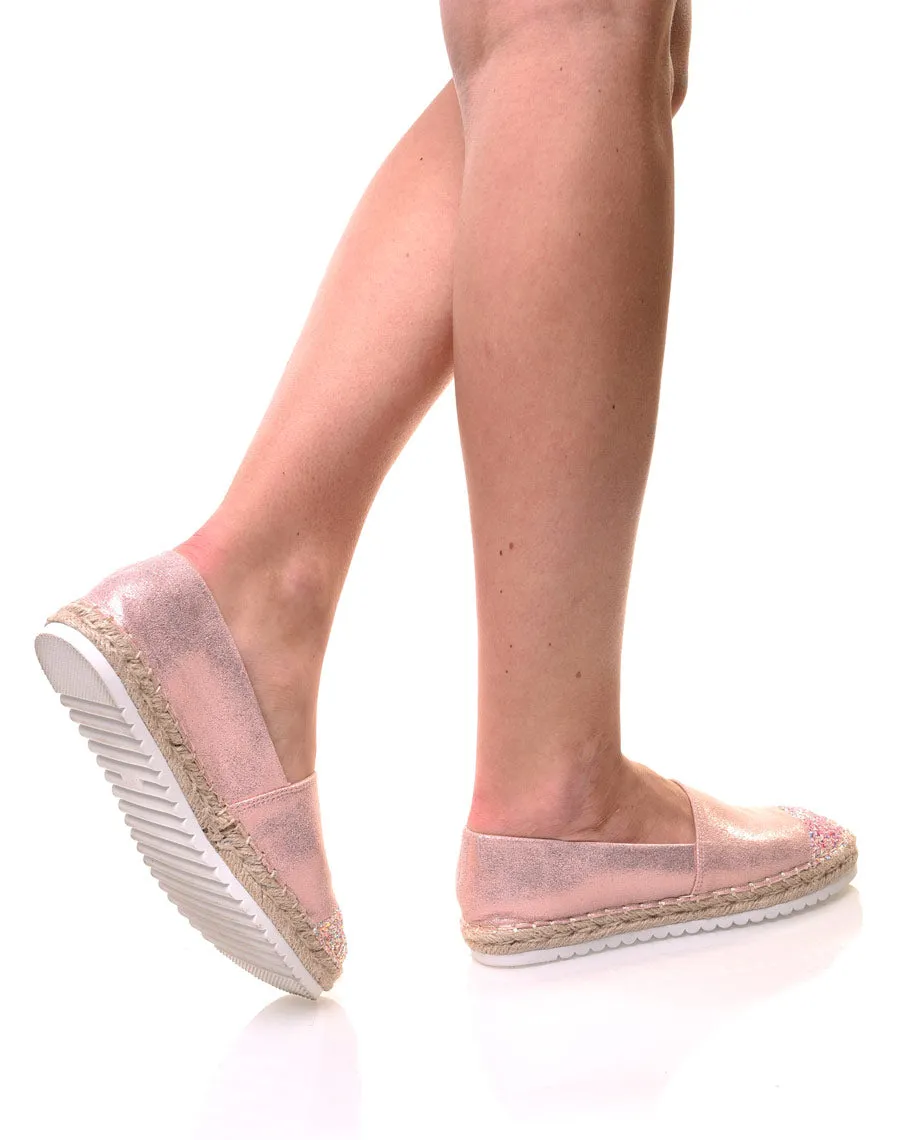 Espadrilles roses effet brillant