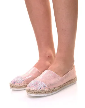 Espadrilles roses effet brillant
