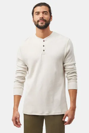 Ethical Henley Long Sleeve Waffle Top