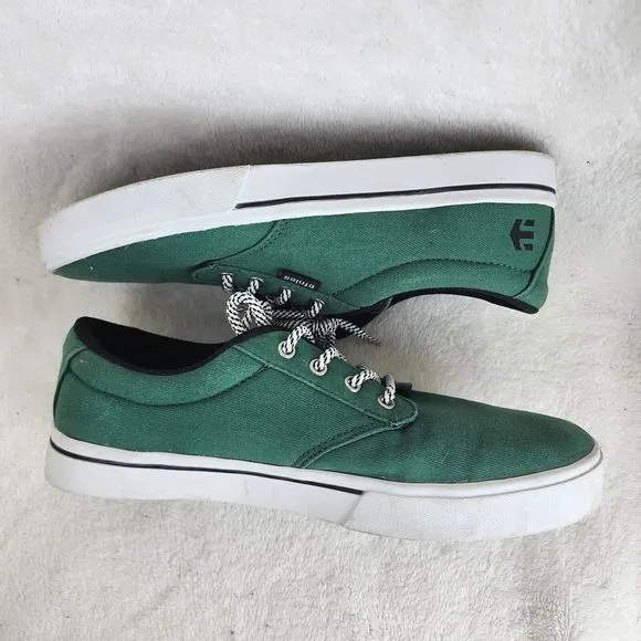 Etnies Jameson Preserve Mens Green Canvas Plane A Tree Low Top Sneakers Size 8
