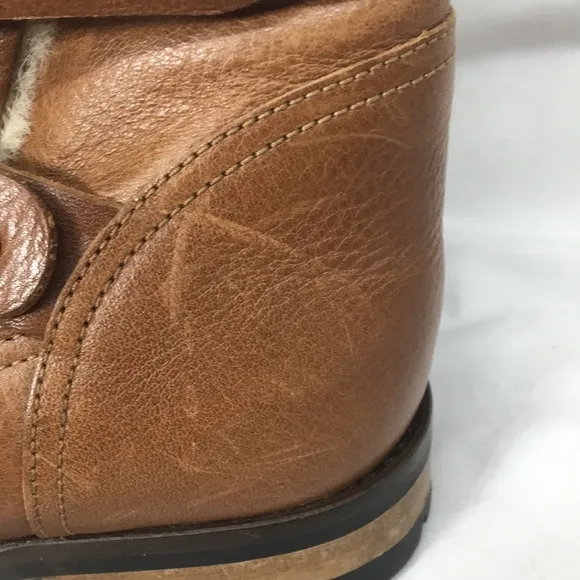 Fabianelli Woman’s Cognac Brown Ankle Boots Italian Made Size 11 GREAT Cond…