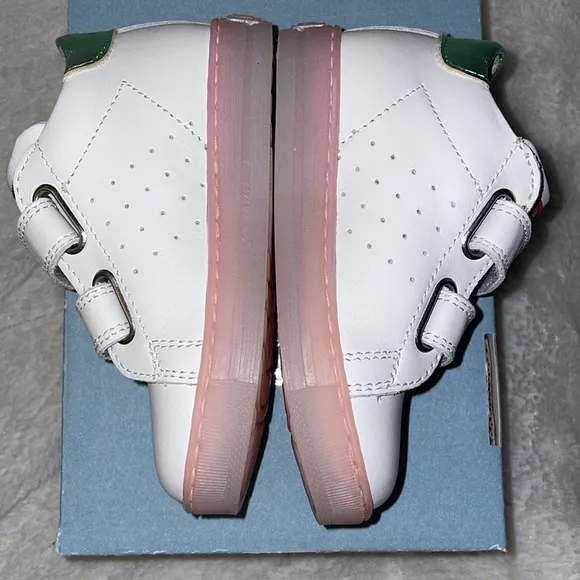 FALCOTTO VENUS VL - Leather sneakers with maxi colored star - White-Pink