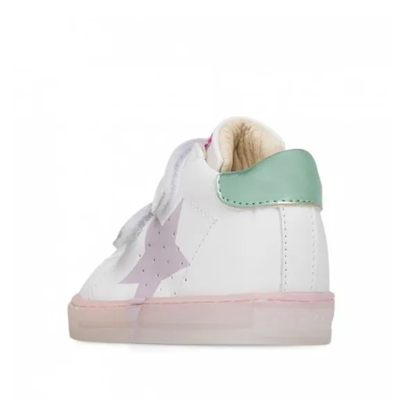 FALCOTTO VENUS VL - Leather sneakers with maxi colored star - White-Pink