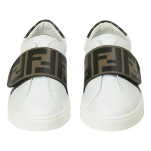 Fendi White Low Top Velcro Sneakers