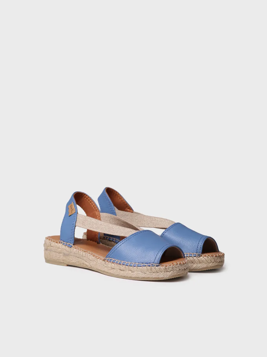 Flat leather sandal with elastics - ETNA