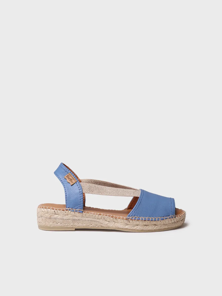 Flat leather sandal with elastics - ETNA
