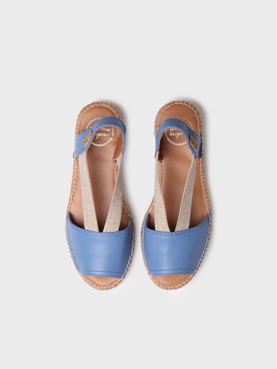 Flat leather sandal with elastics - ETNA