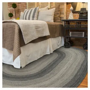 Flint Hill Grey Braided Jute Oval Rug