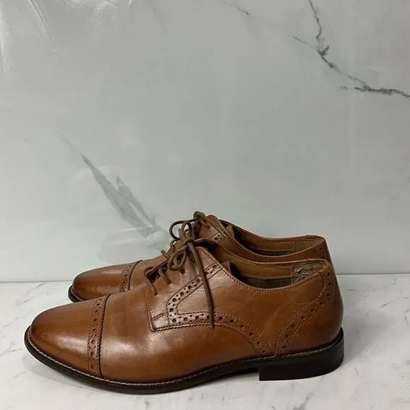 FLORSHEIM Cap Toe Brown Leather Dress Shoes