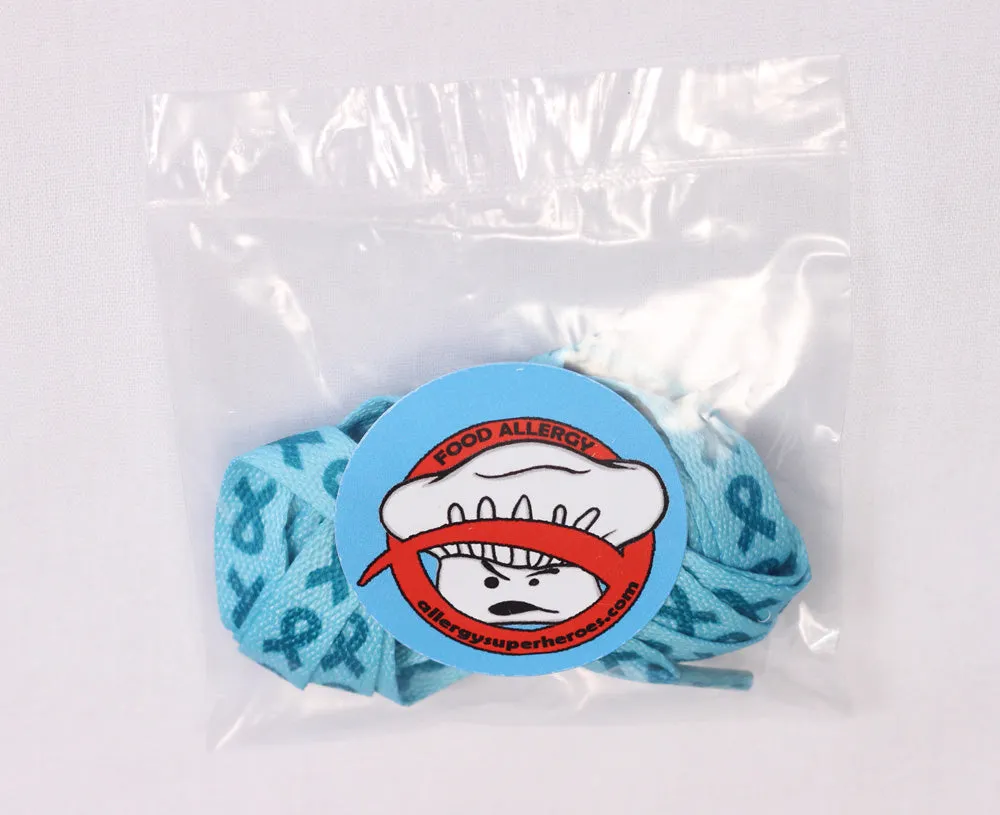 Food Allergy Awareness Shoelaces - Teal Ribbon