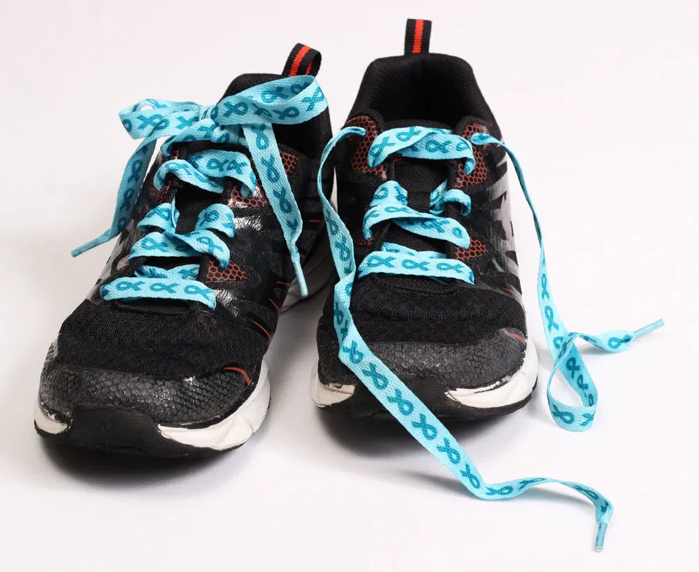 Food Allergy Awareness Shoelaces - Teal Ribbon