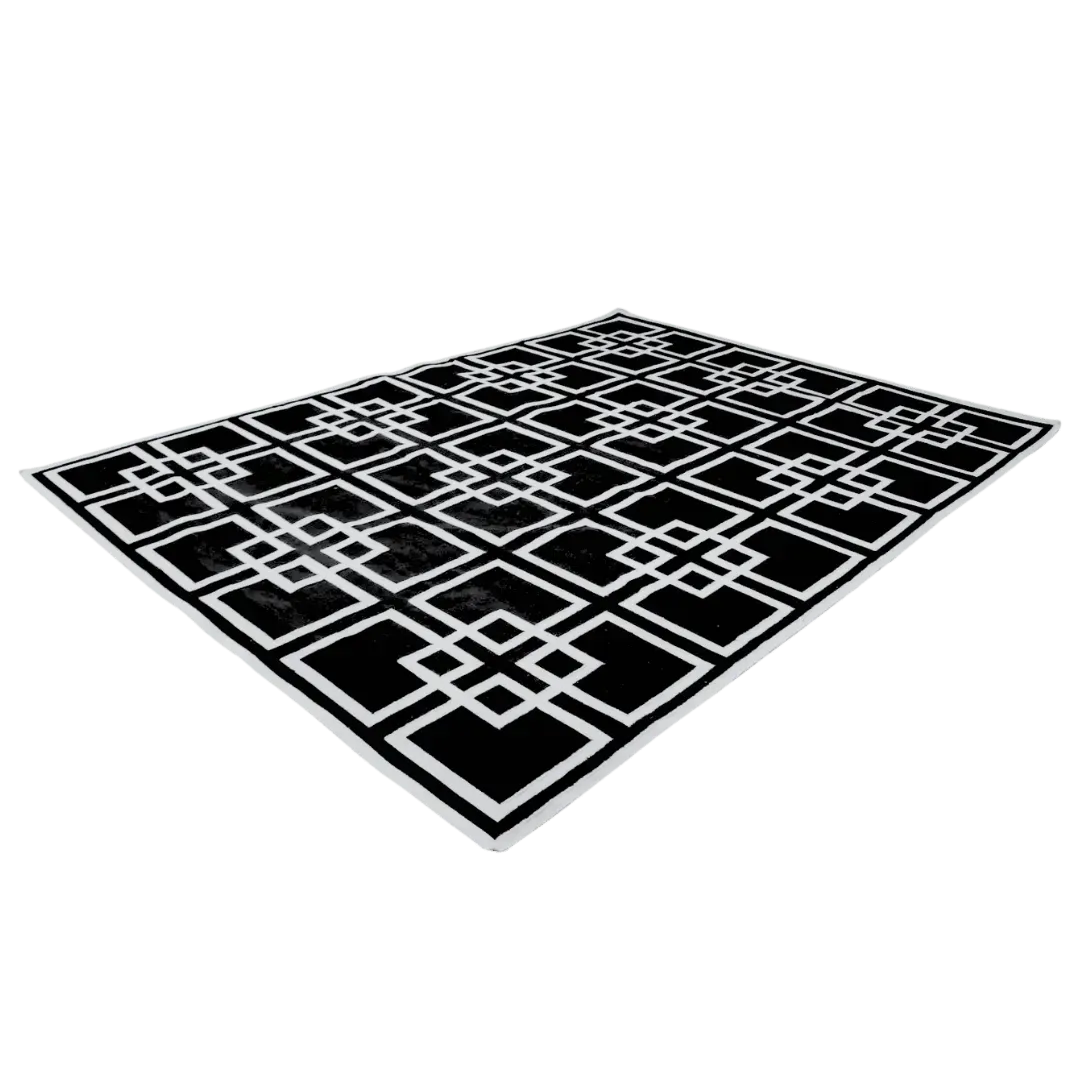 Gatsby's Garden Dhurrie Cotton Rug - Black