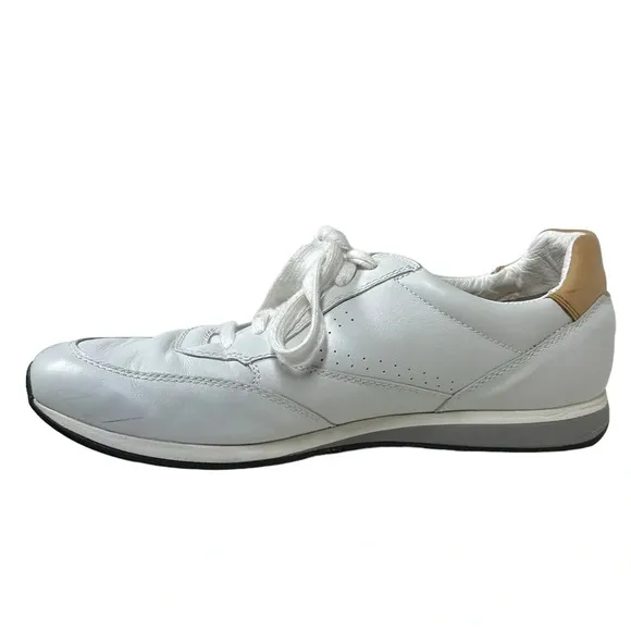 Geox Respira Size 44 White Leather Sneakers Men's 11 Classic Casual Summer Clean