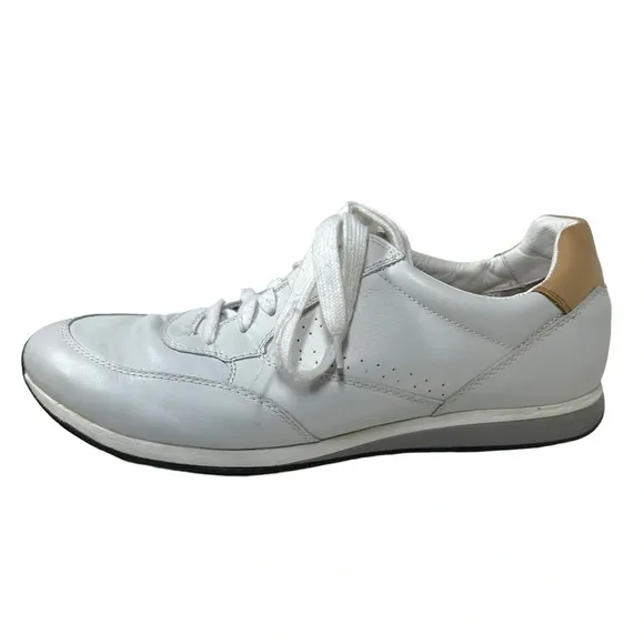 Geox Respira Size 44 White Leather Sneakers Men's 11 Classic Casual Summer Clean