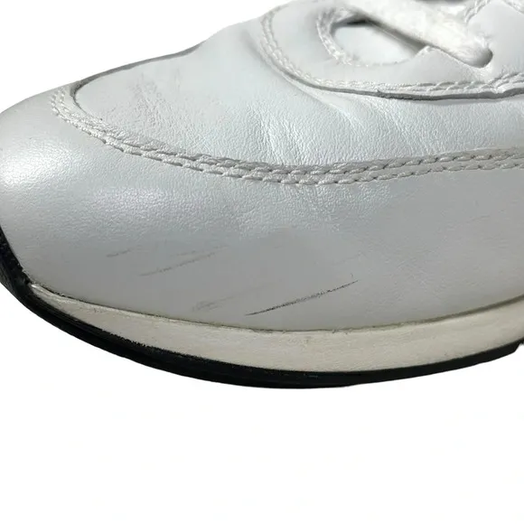 Geox Respira Size 44 White Leather Sneakers Men's 11 Classic Casual Summer Clean