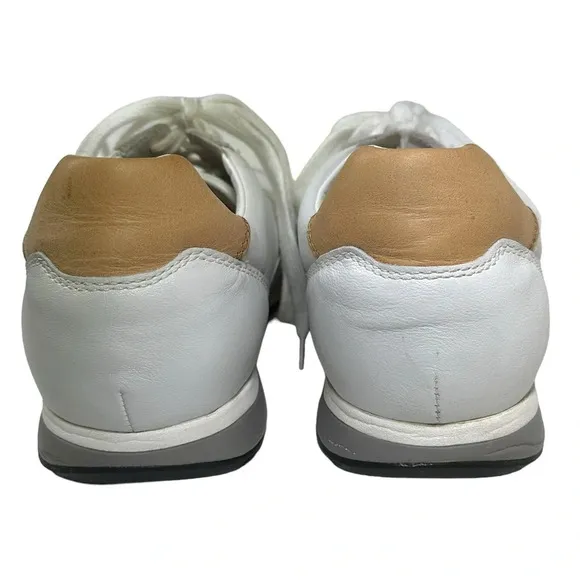 Geox Respira Size 44 White Leather Sneakers Men's 11 Classic Casual Summer Clean