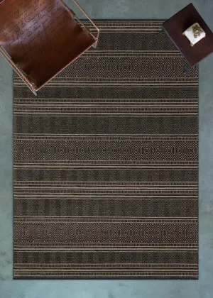 Gloria Jute Scandinavian Patterned Grey Kilim Rug 4004