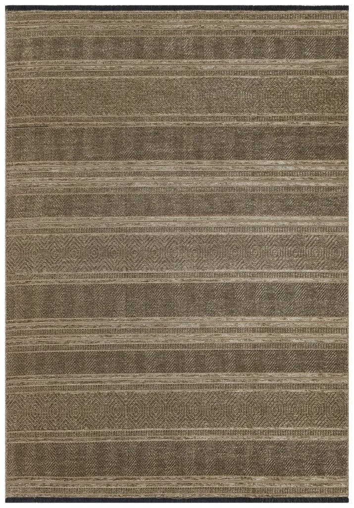 Gloria Jute Scandinavian Patterned Taupe Kilim Rug 4003