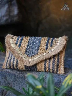 Golden Tide Jute Sling Bag