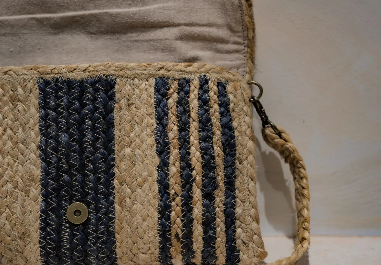 Golden Tide Jute Sling Bag