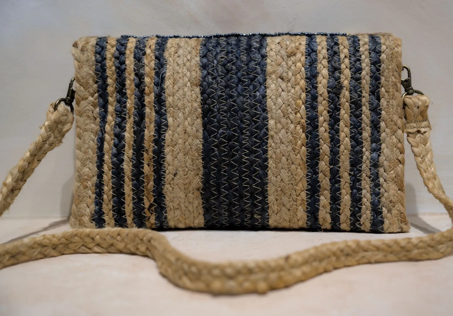 Golden Tide Jute Sling Bag
