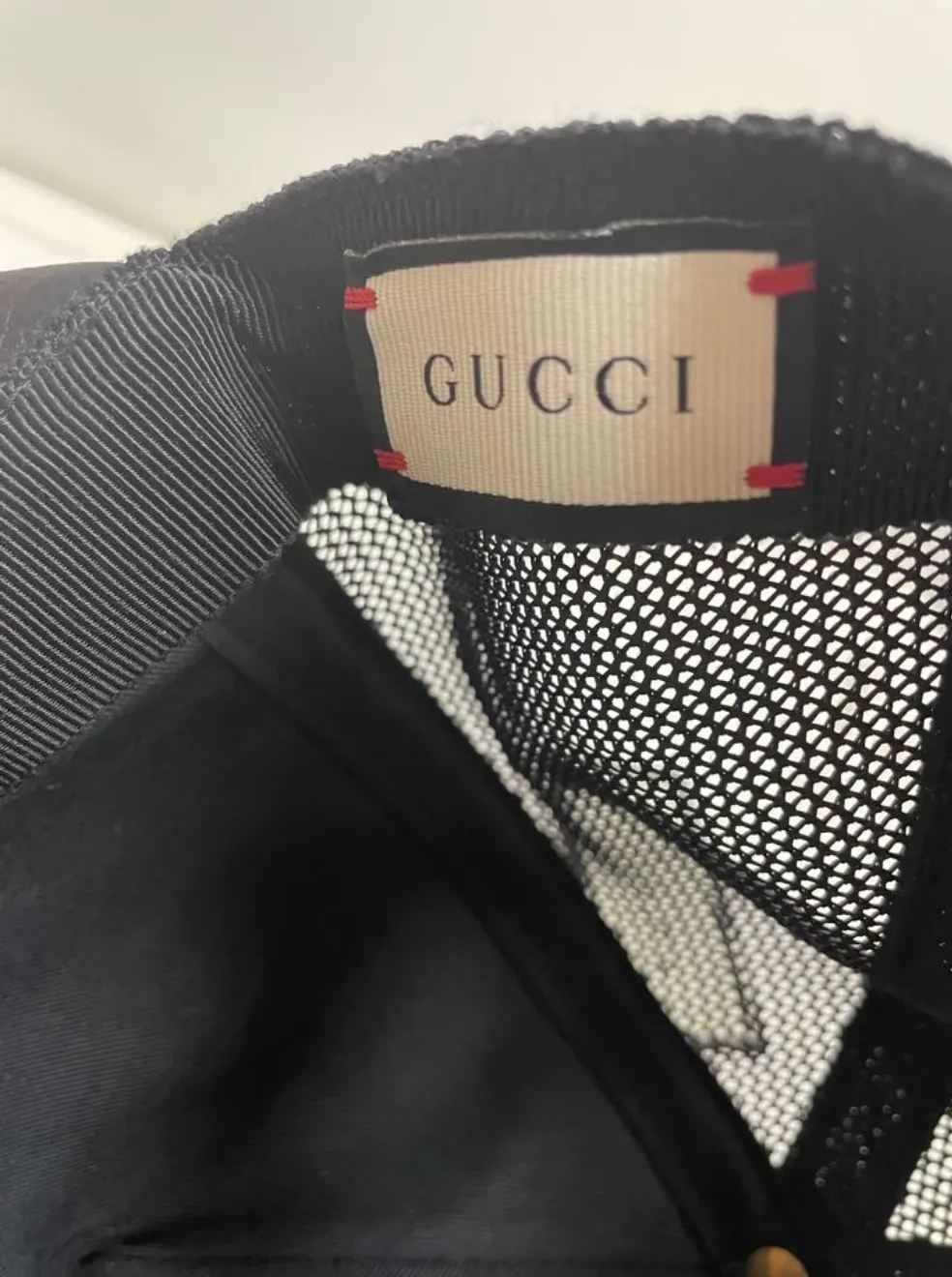 Gucci Logo Baseball Cap in Black Leather