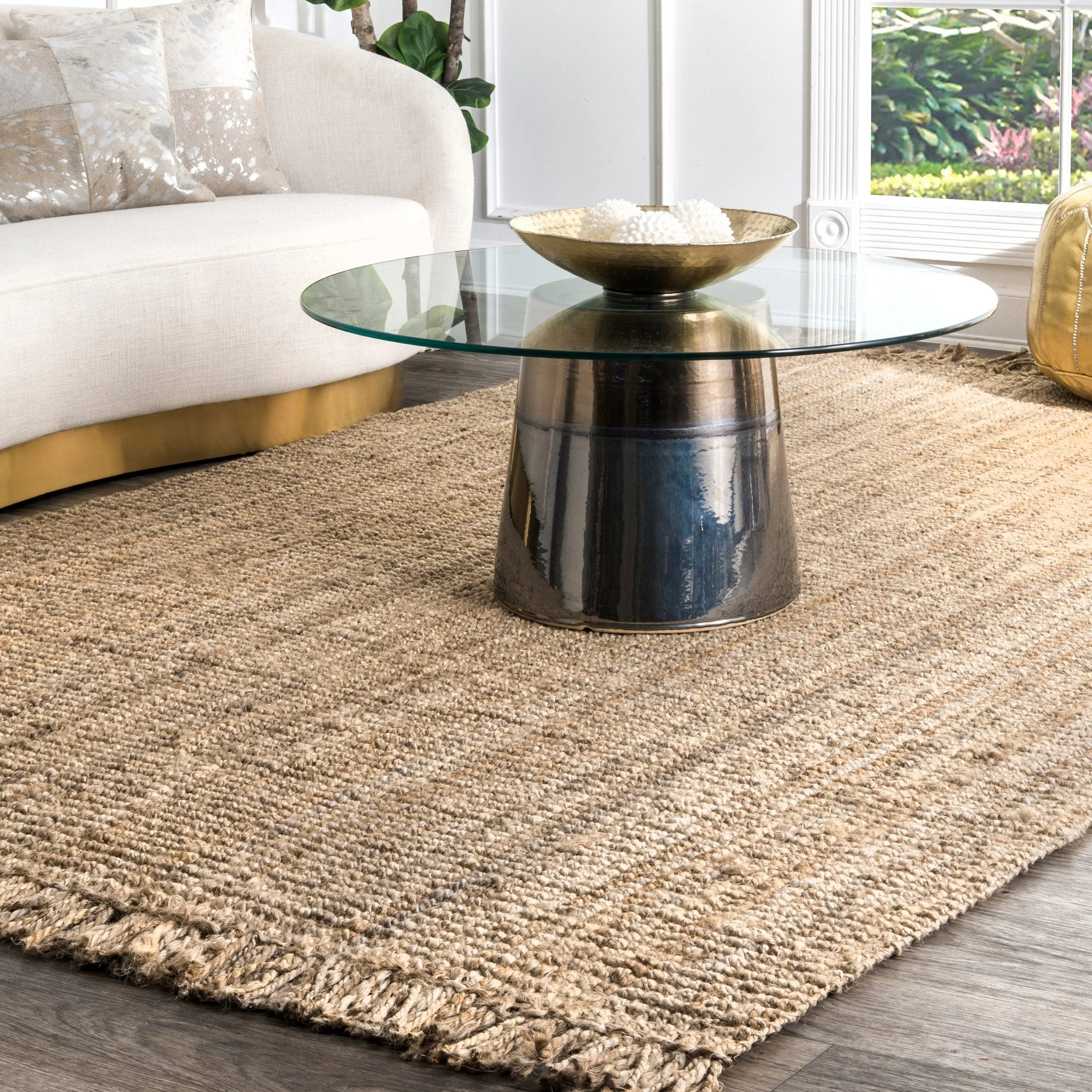 HAND WOVEN CHUNKY LOOP JUTE IVORY