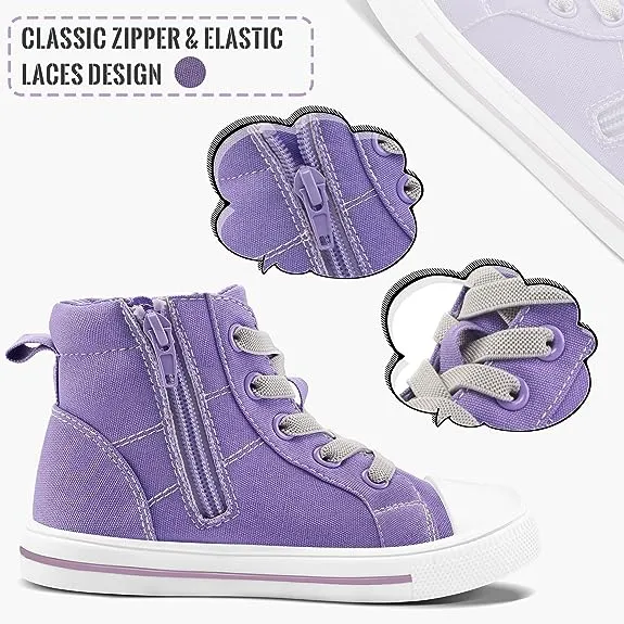 High Top Canvas Sneakers Purple
