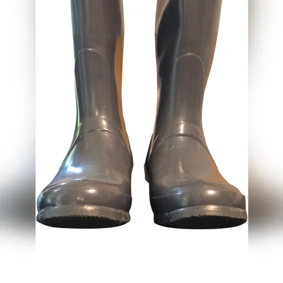 HUNTER Original Gloss Gray Tall Rain Boots Size 7-Men 8-Women EU 39 UK 6