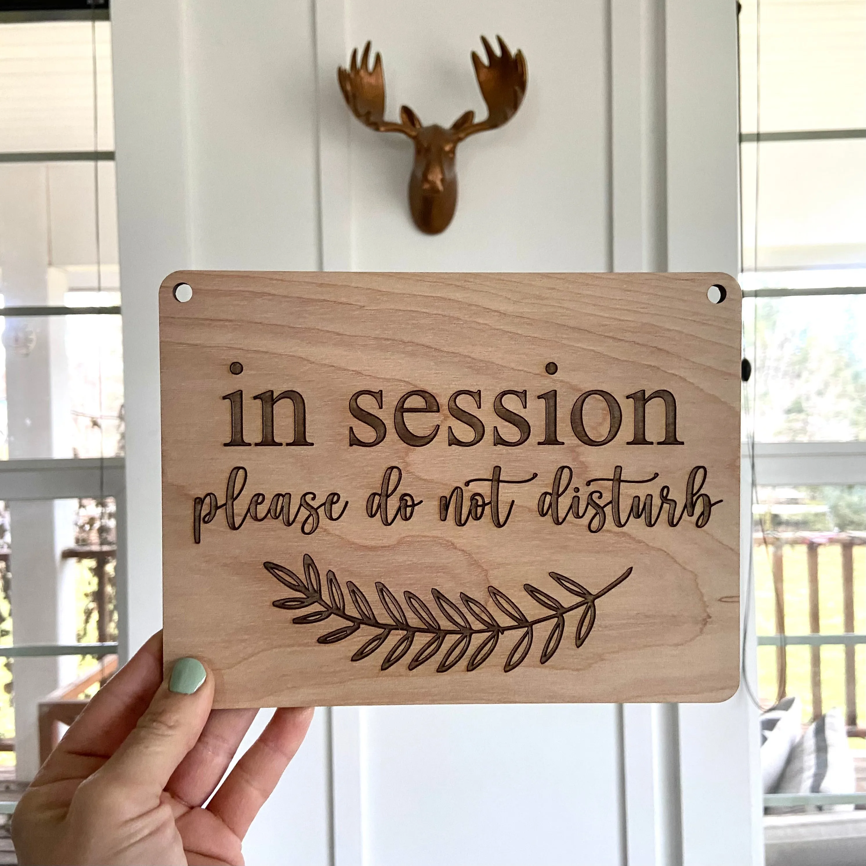 In Session - Please Do Not Disturb - 8"x6" - Hanging Office Door Sign