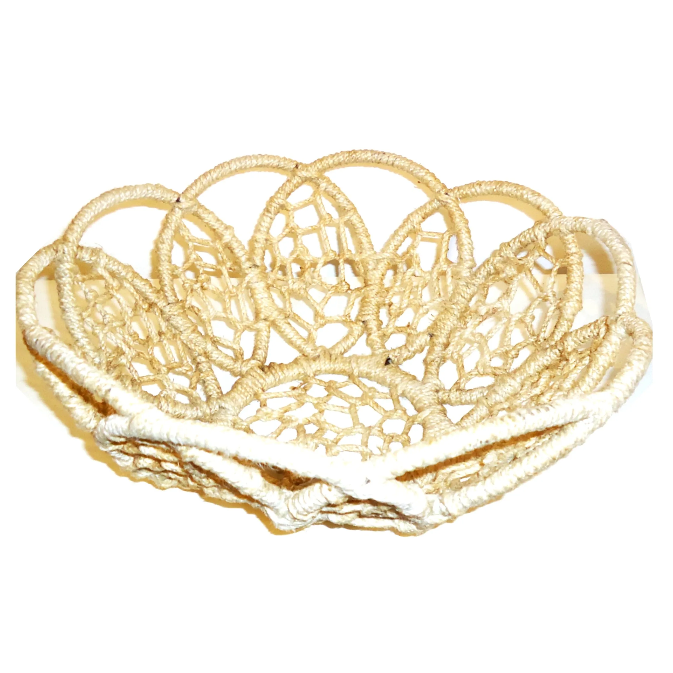 Iron Jute Basket - Cream, Large