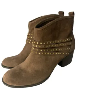 Jessica Simpson Clauds Mink Split Suede Studded Ankle Boots Size 9.5 M Ladies