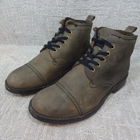 J.Shoes Estate Men's Size 10 Olive Green Leather Chukka Ankle Boots A1518