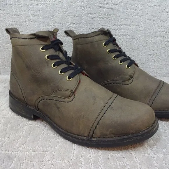 J.Shoes Estate Men's Size 10 Olive Green Leather Chukka Ankle Boots A1518