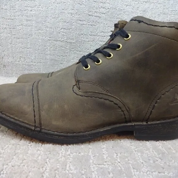 J.Shoes Estate Men's Size 10 Olive Green Leather Chukka Ankle Boots A1518