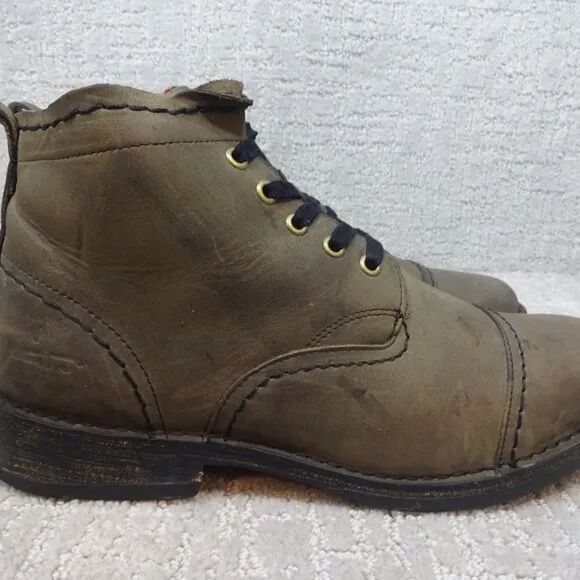 J.Shoes Estate Men's Size 10 Olive Green Leather Chukka Ankle Boots A1518