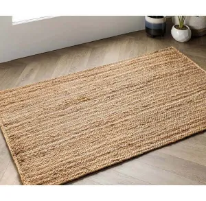 Jute Hand-Woven Braided Area Rug in Natural