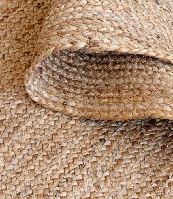 Jute Hand-Woven Braided Area Rug in Natural